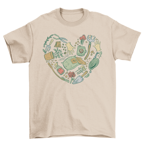 Garden tools heart t-shirt