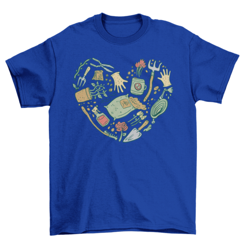 Garden tools heart t-shirt