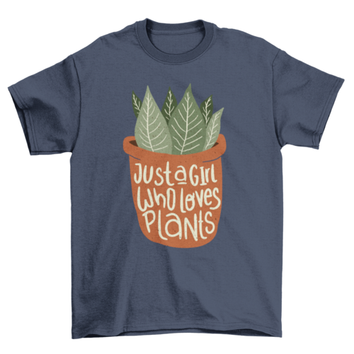 Girl loves plants t-shirt design