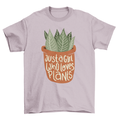 Girl loves plants t-shirt design