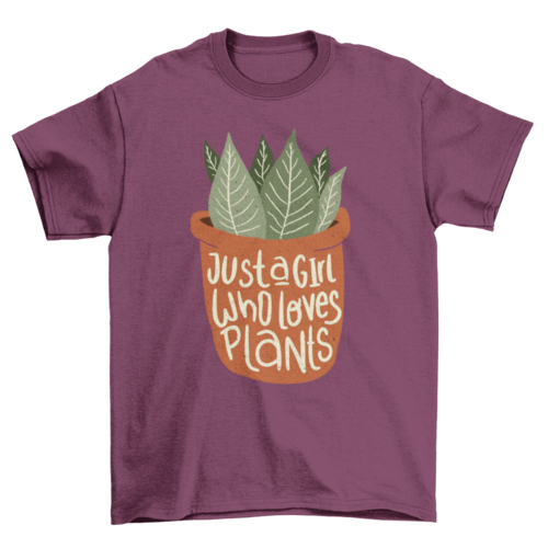 Girl loves plants t-shirt design