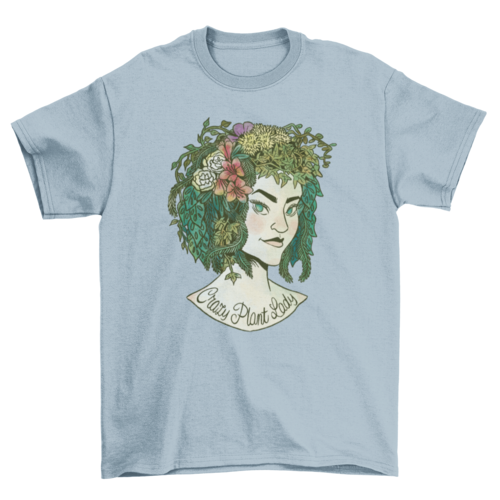 Medusa a woman with plant hair flowers plants nature t-shirt