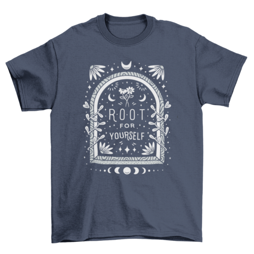 Inspirational Plants graphic tee Universe-quote "Root for yourself"