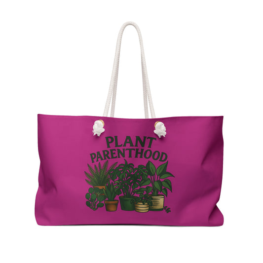 Plant Parenthood Weekender Bag, Eco-Friendly Tote, Travel Companion, Gift for Plant Lovers, Stylish Carry-All