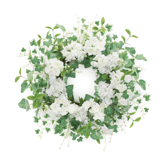 Elegant Hydrangea And Ivy Leaf Wreath