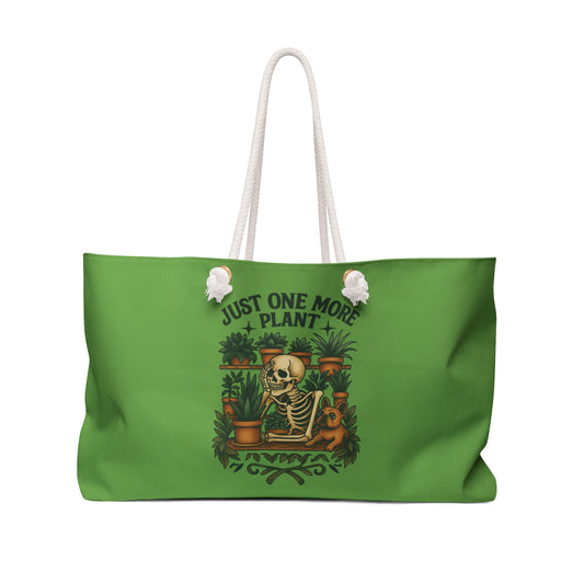 Just One More Plant Weekender Bag, Eco-Friendly Tote, Travel Companion, Gift for Plant Lovers, Stylish Carry-All