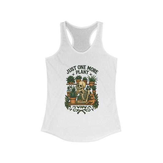 Just One More Plant Racerback Tank Top, Women's Fitness Top, Wellness Apparel, Motivational Workout Tank, Recovery Awareness Clothing