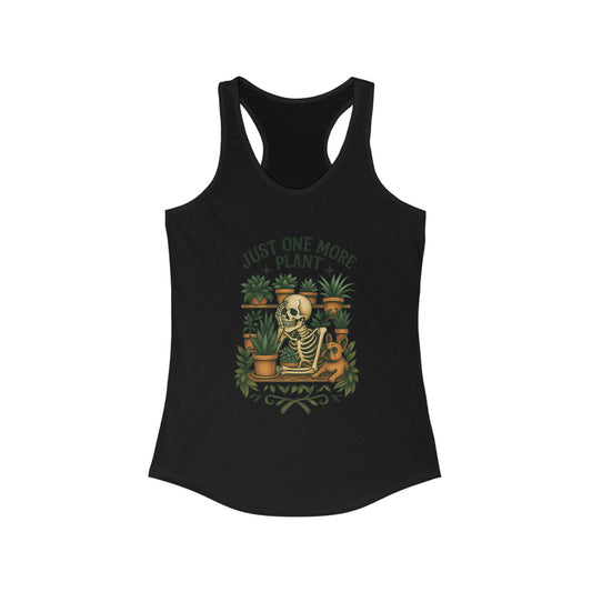 Just One More Plant Racerback Tank Top, Women's Fitness Top, Wellness Apparel, Motivational Workout Tank, Recovery Awareness Clothing