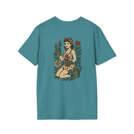 Gardener Pin-up  Unisex T-Shirt, Plant Lover Gift, Gardening Tee, Farm Life Apparel, Outdoor Activities Wear