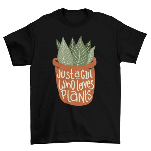 Girl loves plants t-shirt design