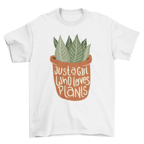 Girl loves plants t-shirt design