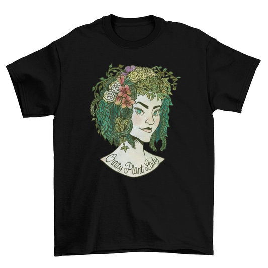 Medusa a woman with plant hair flowers plants nature t-shirt