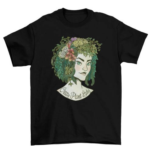 Medusa a woman with plant hair flowers plants nature t-shirt