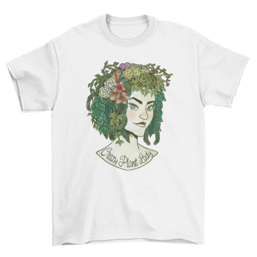 Medusa a woman with plant hair flowers plants nature t-shirt