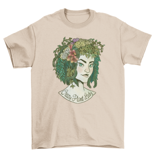 Medusa a woman with plant hair flowers plants nature t-shirt