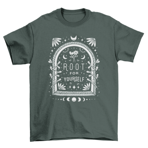 Inspirational Plants graphic tee  Universe-quote "Root for yourself"