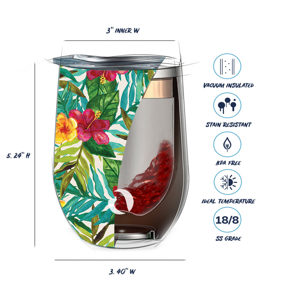 DRINCO® 12oz Insulated Tumbler Glass (Tropical Hues)